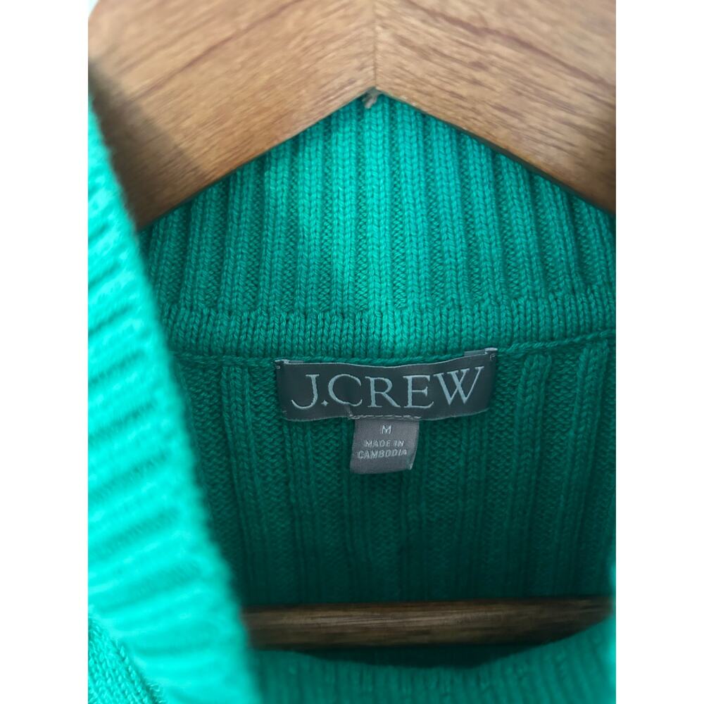 J Crew Cotton Cashmere Blend Short-Sleeve Turtleneck Sweater Kelly Green EUC - Picture 8 of 11